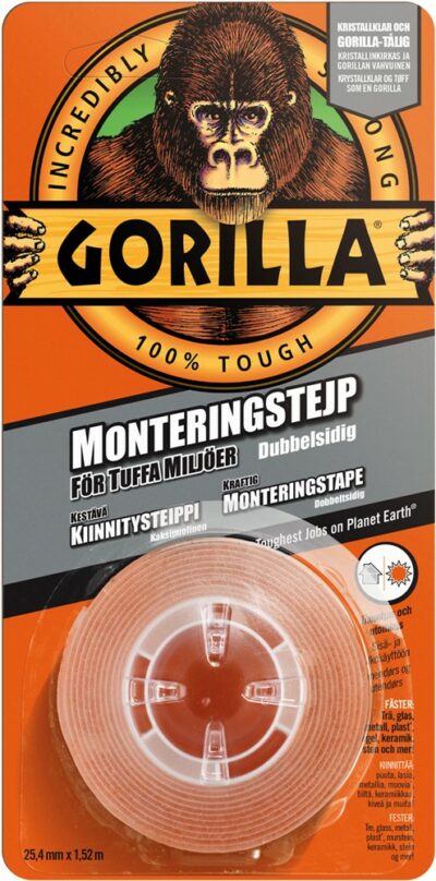 Gorilla HD Monteringsteip 1.52m x25.4mm